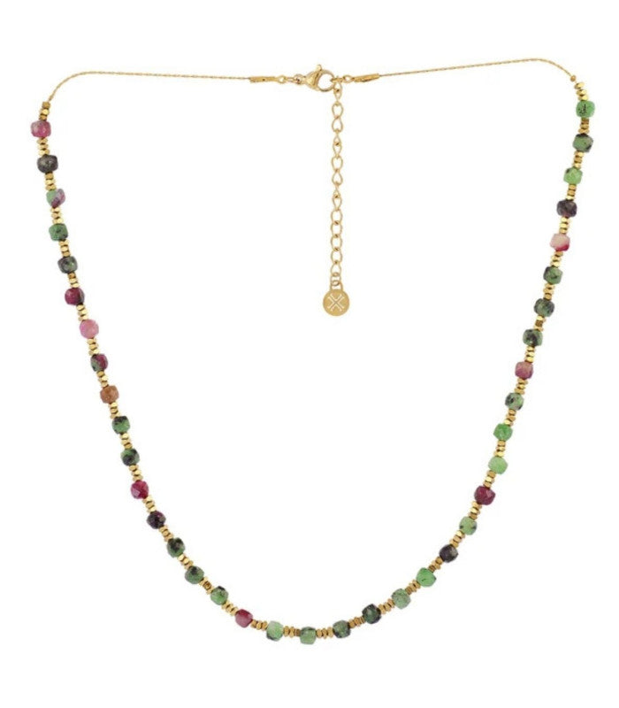 Collar extensible piedras facetadas verde anartxy 1