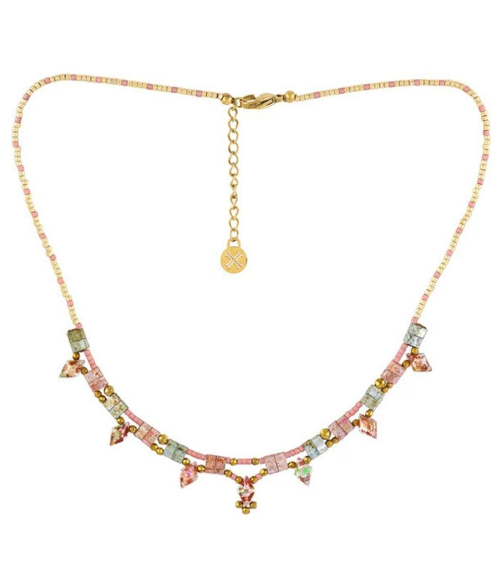 Collar miyuki multicolor geometrico rosa anartxy 1