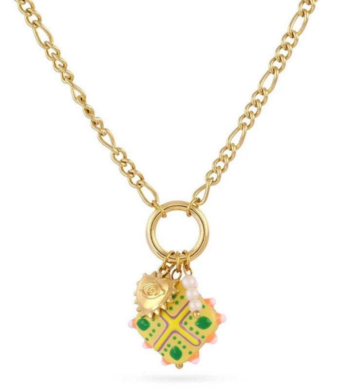 Collar trencadis cadena verde lima anartxy 1