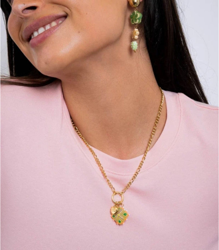 Collar trencadis cadena verde lima anartxy 2