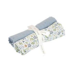 Pack muselinas 70x70 forest adventure & azul denim blossom little dutch 1