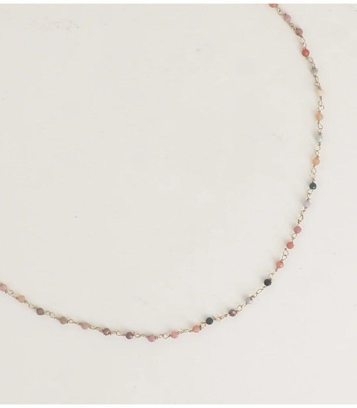 Collar fino piedras naturales agata multi rouge bohm paris 1
