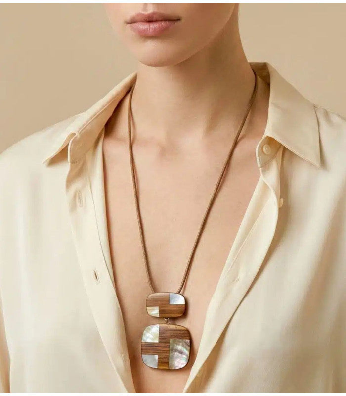 Collar kamakura bambu y nacar nature bijoux 2