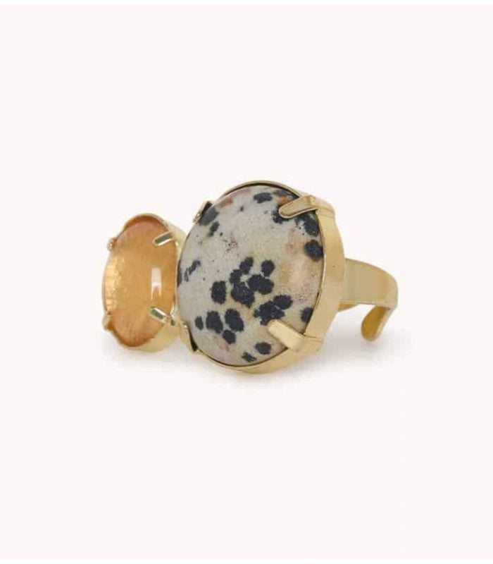 Anillo kinshasa jaspe y capiz nature bijoux 1