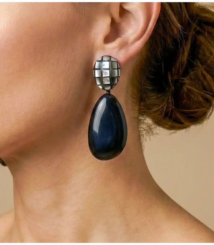 Pendiente rivoli nacar negro nature bijoux 2