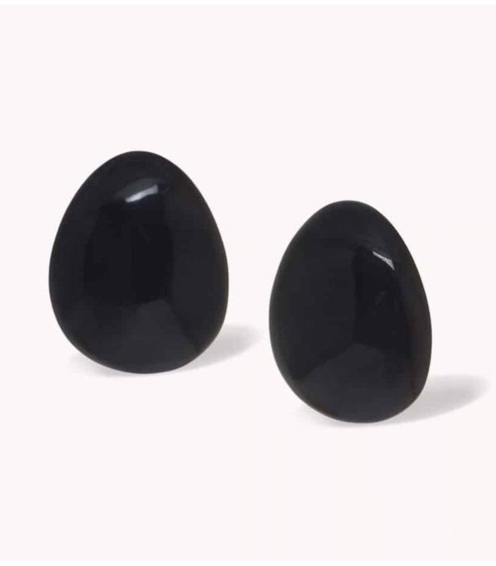 Pendiente clip rivoli negro nature bijoux 1