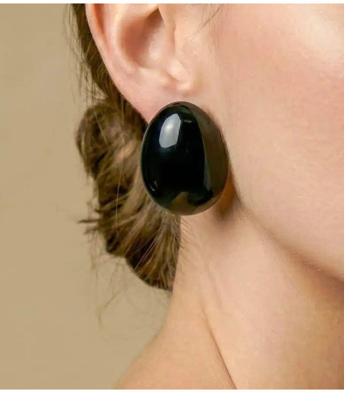 Pendiente clip rivoli negro nature bijoux 2