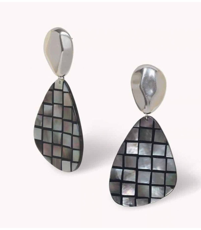 Pendiente rivoli metal plateado nature bijoux 1
