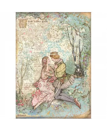 Papel arroz Stamperia A4 SLEEPING BEAUTY Amantes 1