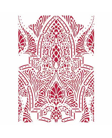 STENCIL Stamperia ROMANTIC HORSES Silla de Montar Patrón 1