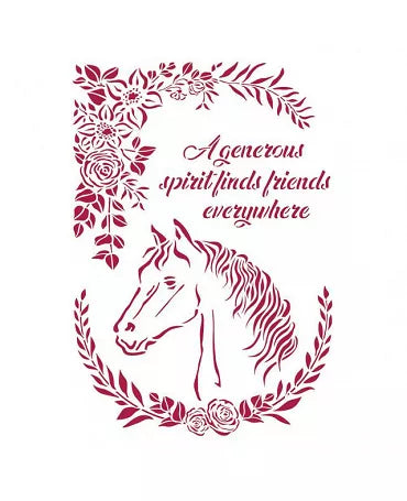STENCIL Stamperia 21x29,7cm ROMANTIC HORSES Caballo con Flores 1