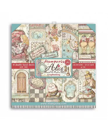 COLECCIÓN 30x30 STAMPERIA ALICE THROUGH THE LOOKING GLASS 1