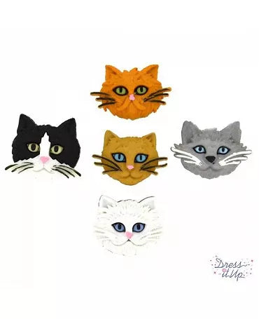 Botones GATOS CARAS 5pc 1