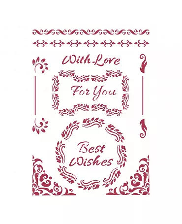 STENCIL STAMPERIA 21x29,7cm Classic CHRISTMAS Best Whises 1