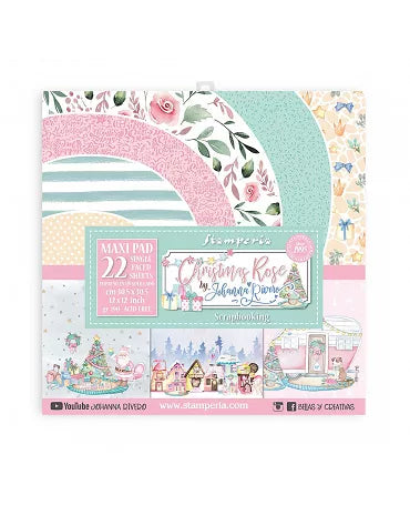 COLECCIÓN 30x30 STAMPERIA CHRISTMAS ROSE 22 hojas 1