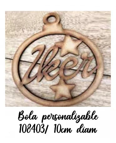 Madera bola Navidad personalizada 2