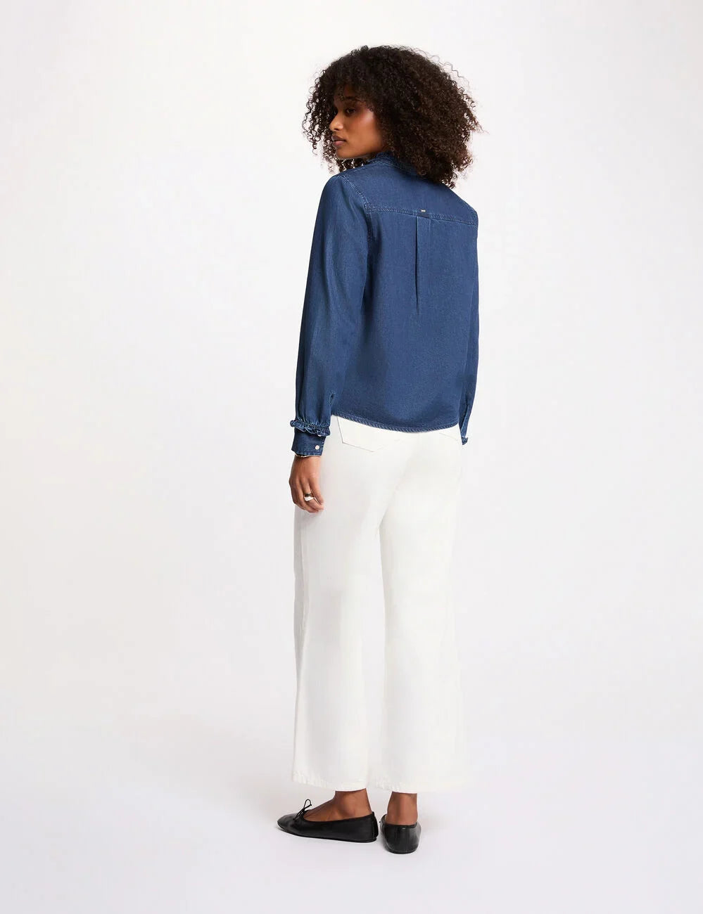 Camisa de cuello alto denim Morgan