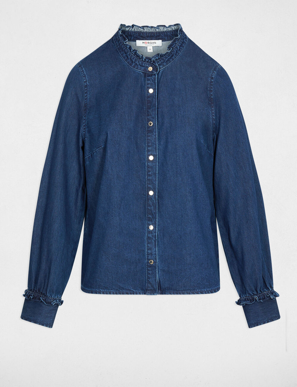 Camisa de cuello alto denim Morgan