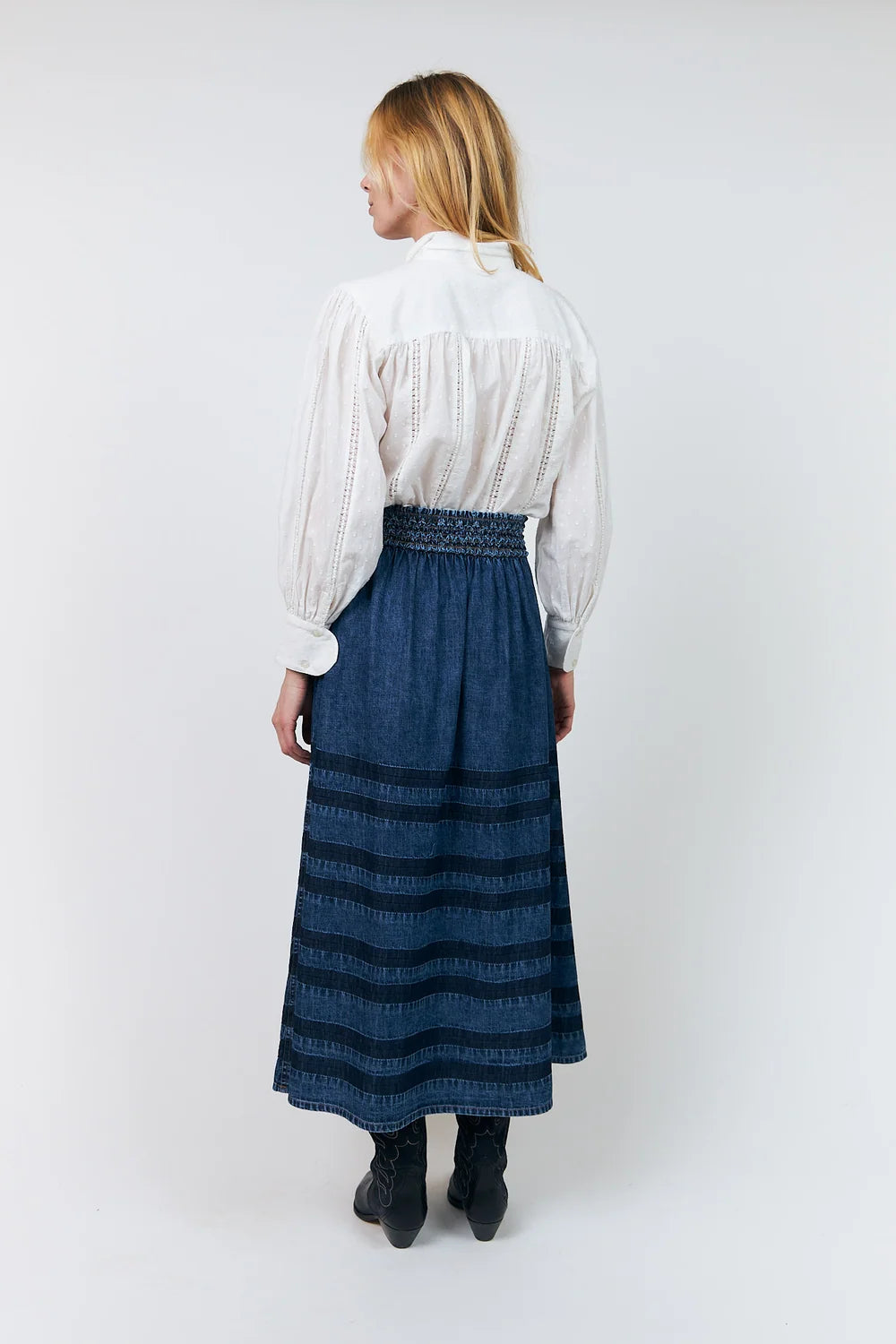 LOLLYS LAUNDRY FALDA MIDI DENIM AMOND