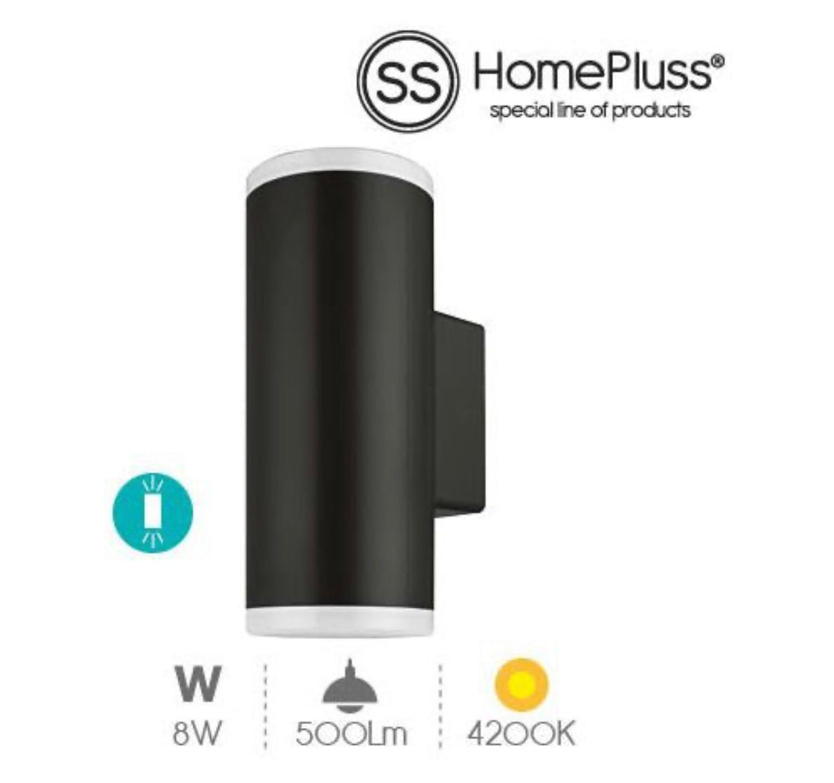 APLIQUE BOGALE NEGRO EXTERIOR - Dendago