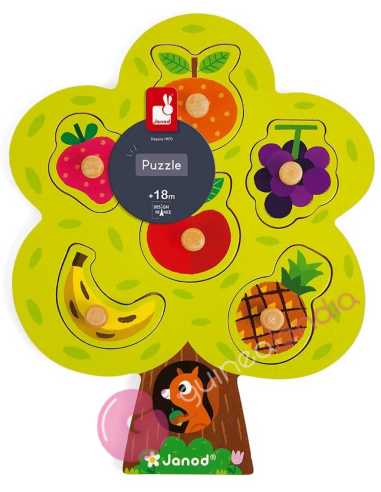 Árbol Goloso Puzzle Encajable 6 Piezas (Madera) - Dendago