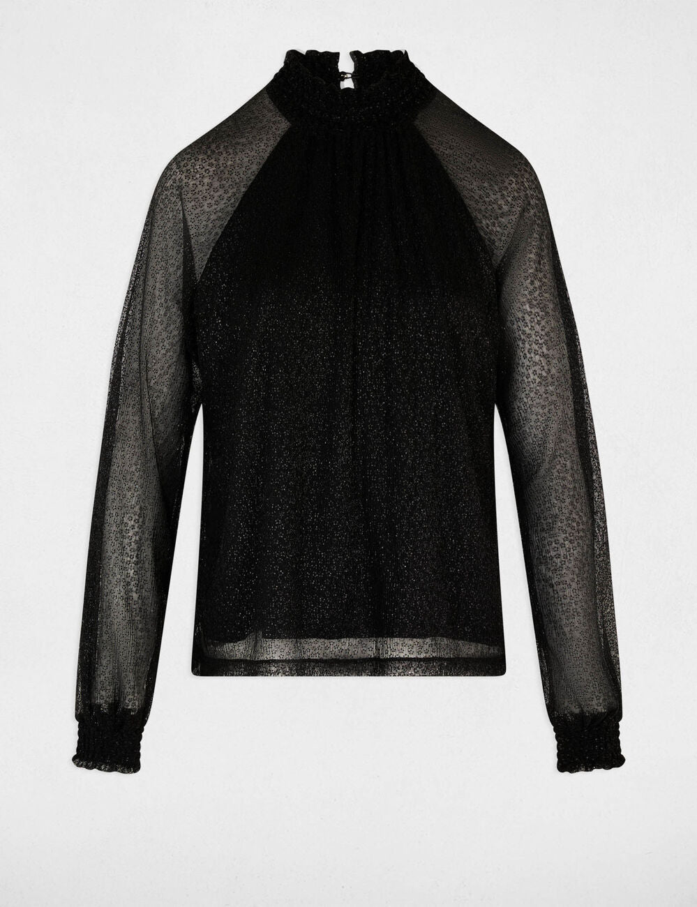 Blusa de cuello alto negro morgan