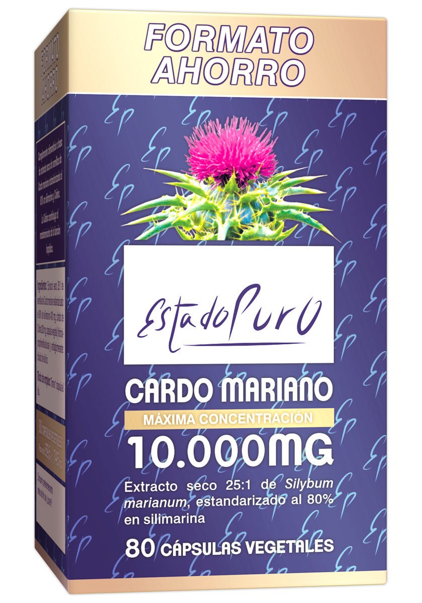 Cardo mariano 10000mg Estado Puro FORMATO AHORRO 80cap TONGIL - Dendago