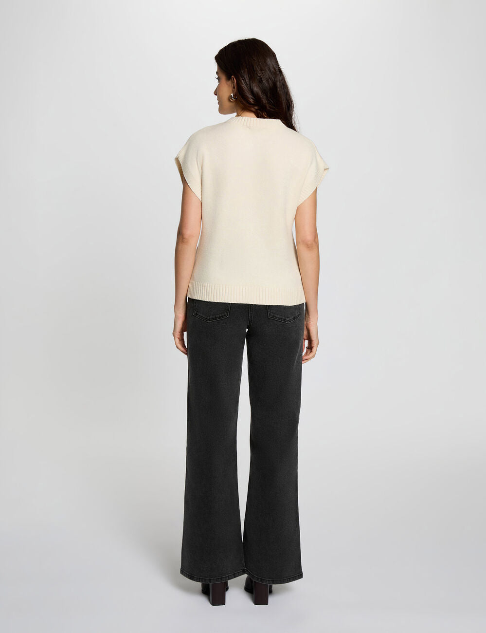 Jersey bordado con cuello redondo Morgan
