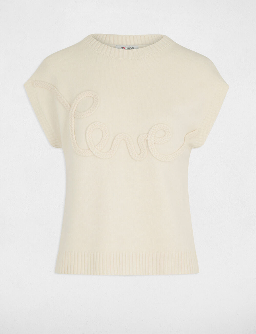 Jersey bordado con cuello redondo Morgan