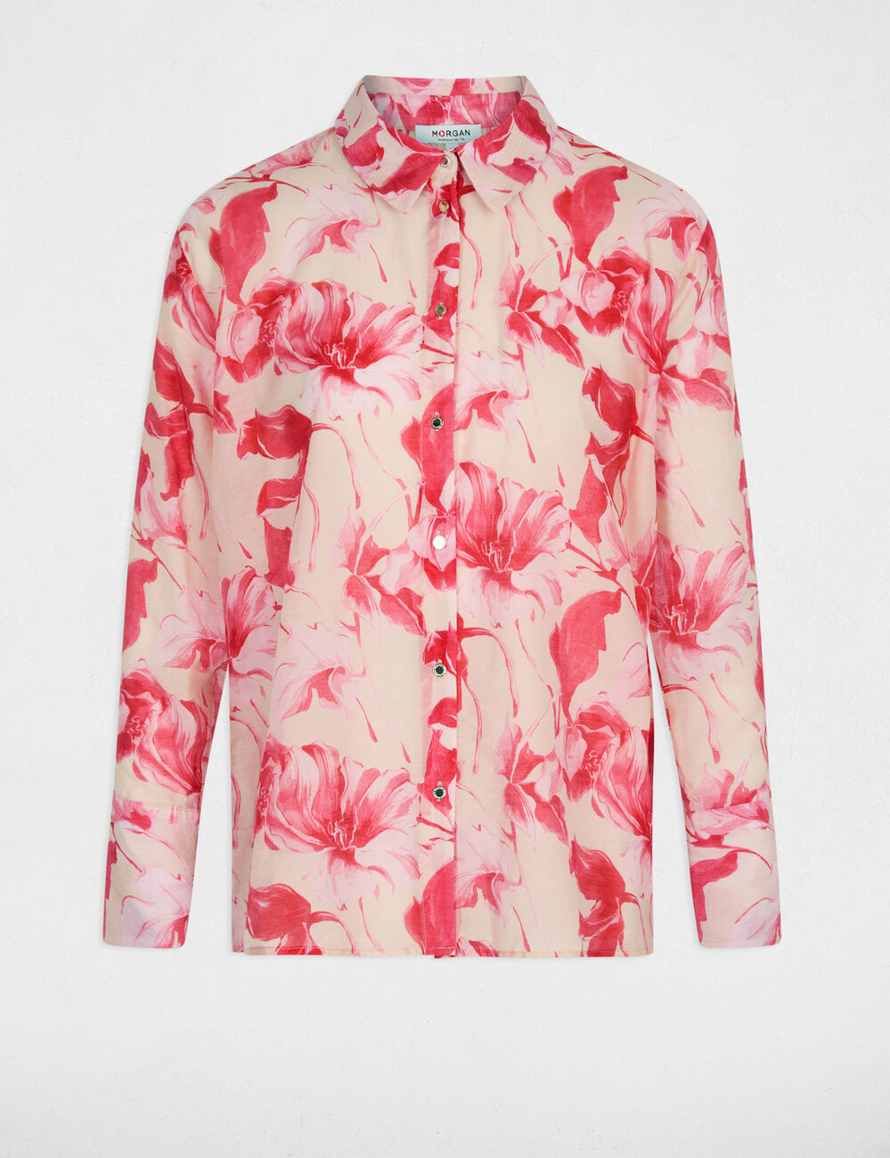 Camisa con cuello vuelto multicolor Morgan