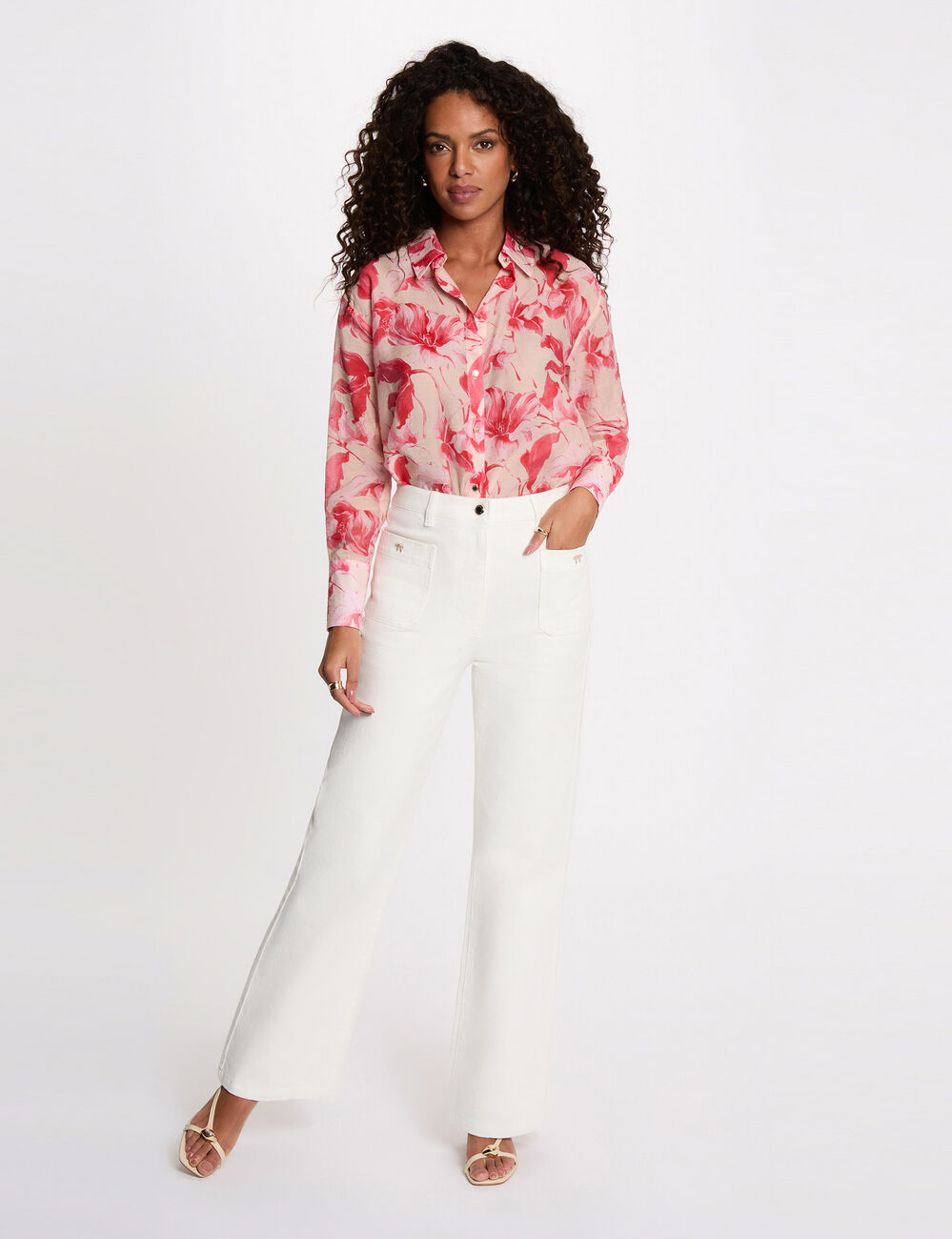 Camisa con cuello vuelto multicolor Morgan