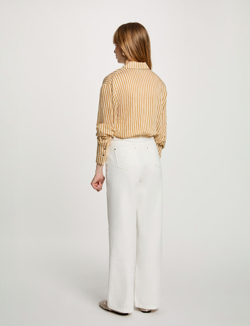 Camisa de rayas con cuello vuelto multicolor morgan