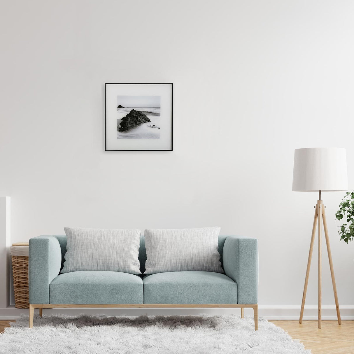 DECORACION PARED MARCO CRISTAL IMAGEN ROCA PLAYA