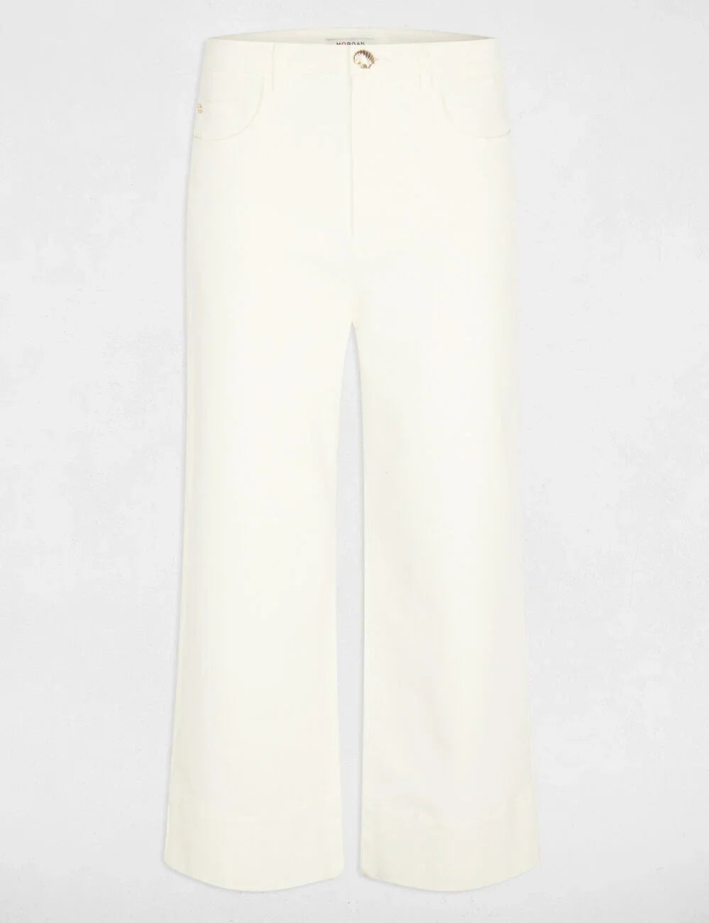 Pantalón culotte de tiro alto blanco Morgan
