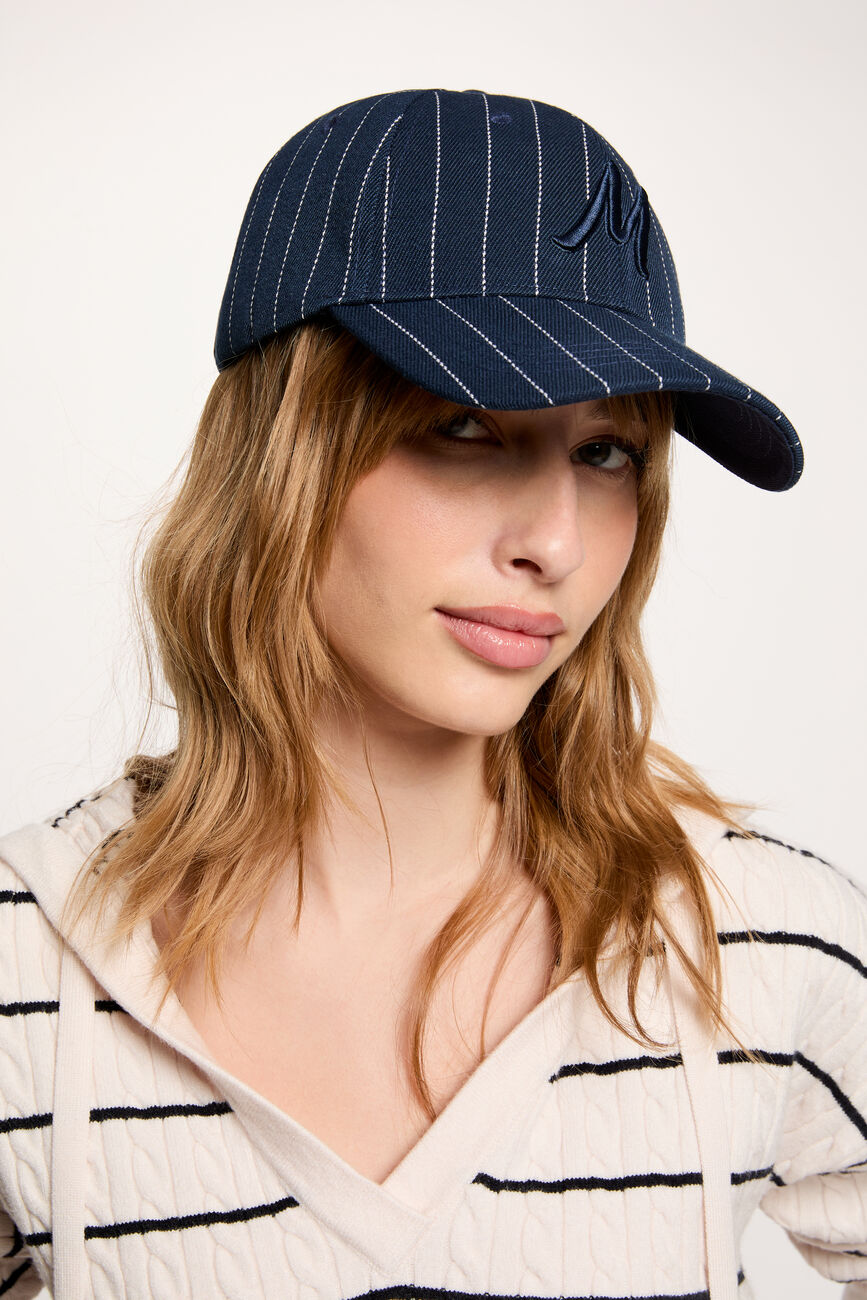 Gorra de rayas azul marino Morgan