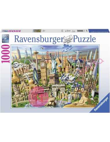 Hitos del mundo Puzzle 1000 piezas - Dendago