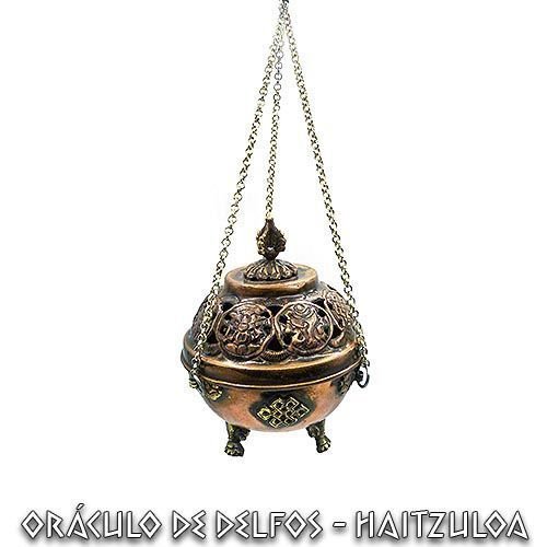 Incensario botafumeiro símbolos tibetano - Dendago