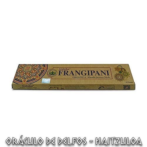 Incienso orgánico Goloka Frangipani 15 gr - Dendago