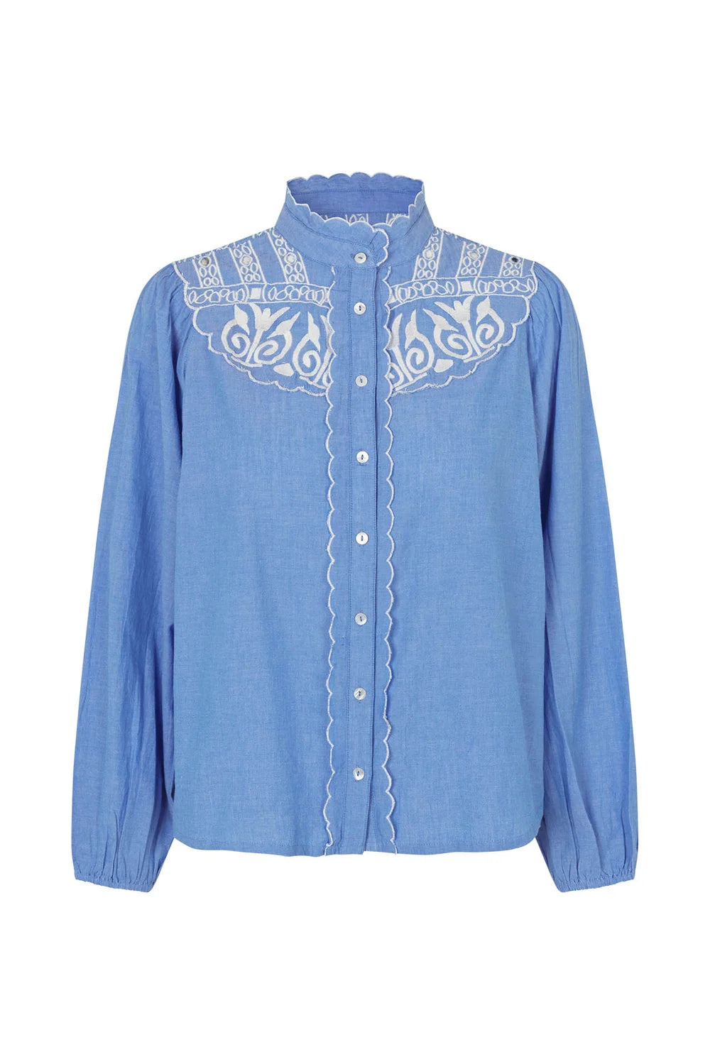 LOLLYS LAUNDRY CAMISA AZUL BORDADA LIA