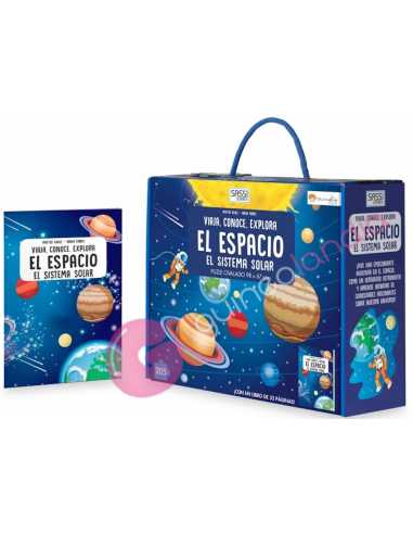 Libro puzzle El espacio, el sistema solar: viaja, conoce y explora 205 piezas - Dendago