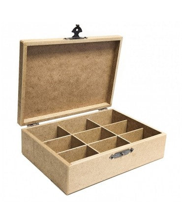 Madera Caja 9 compartimentos 25x18x7.5 cm 1