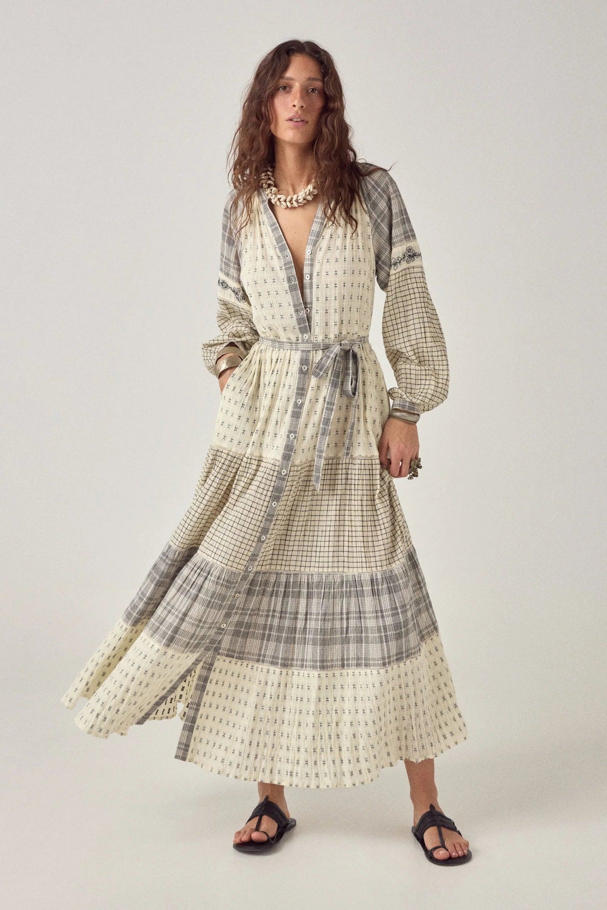 MAISON HOTEL VESTIDO LARGO PATCHWORK ALBA