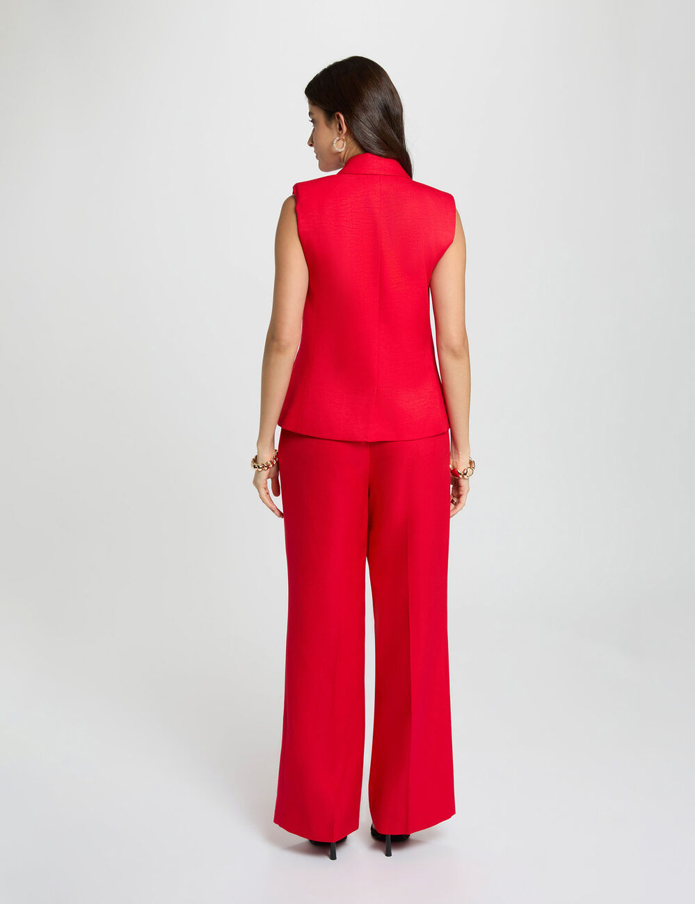 Pantalon de tiro ancho rojo Morgan