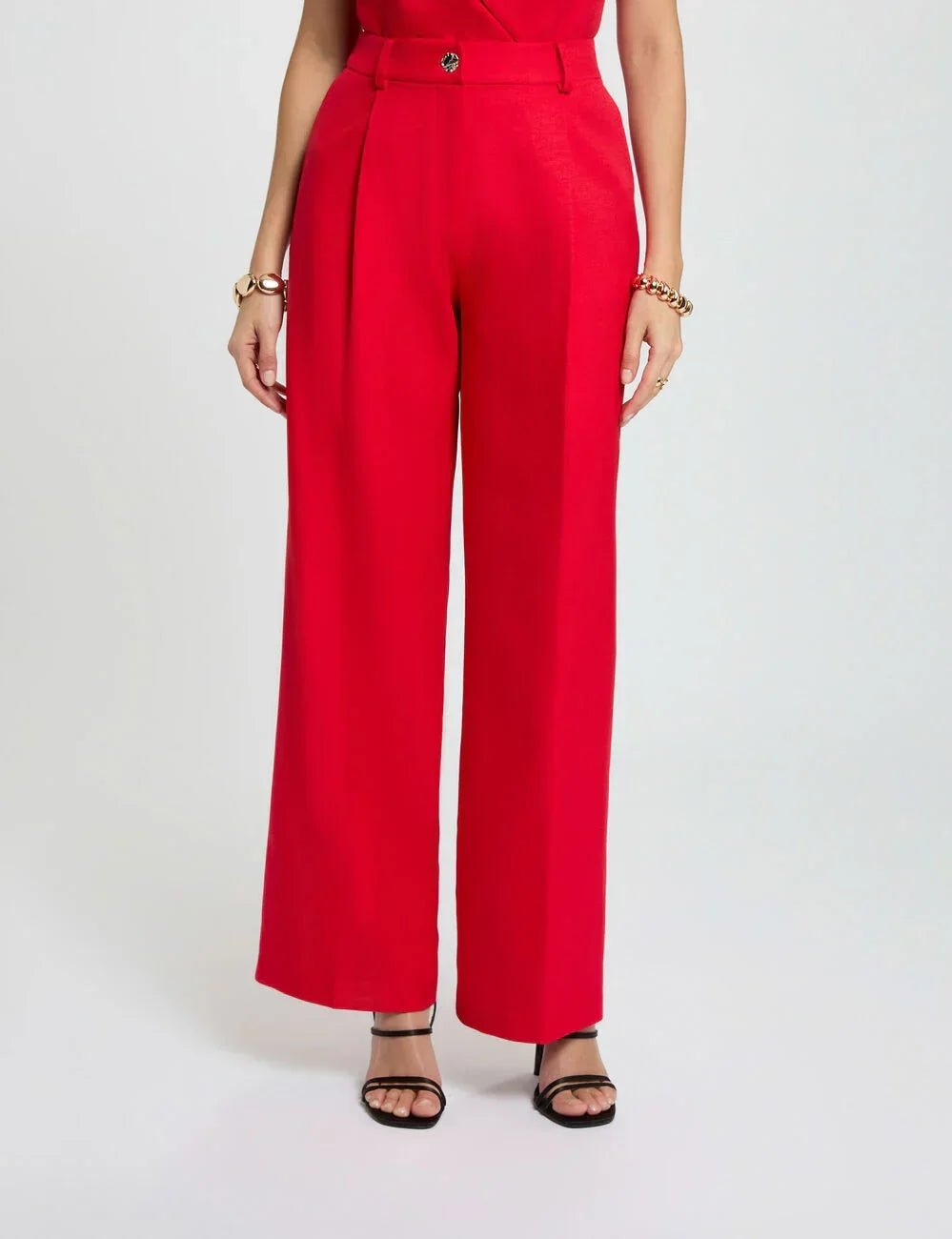 Pantalon de tiro ancho rojo Morgan