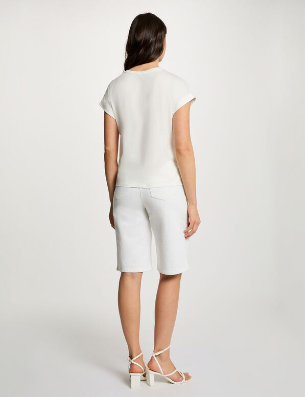Camiseta cuello redondo manga corta blanco Morgan