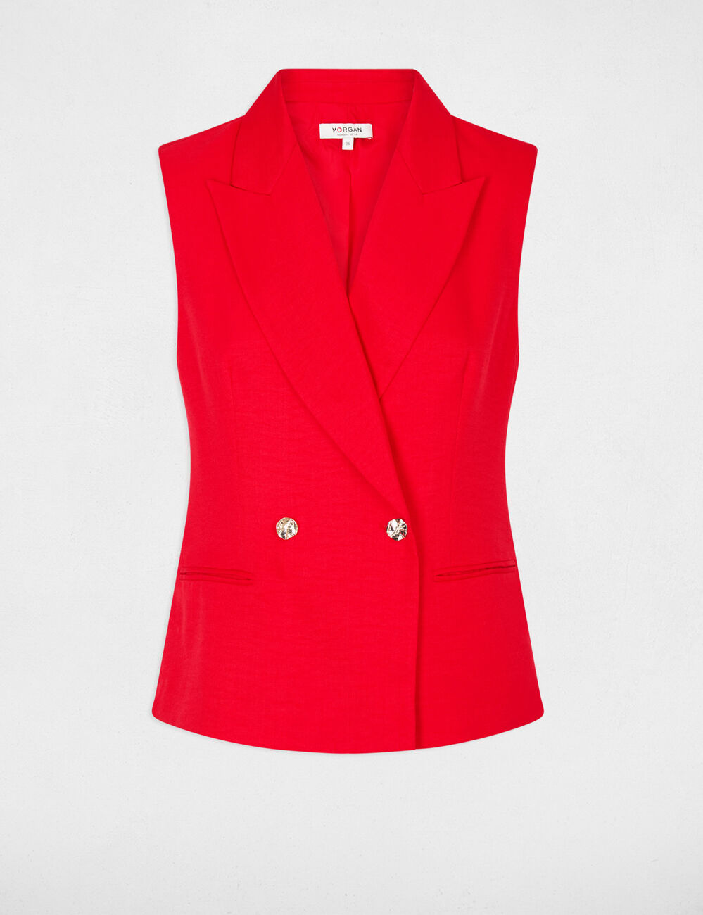 Chaqueta ajustada sin mangas roja Morgan
