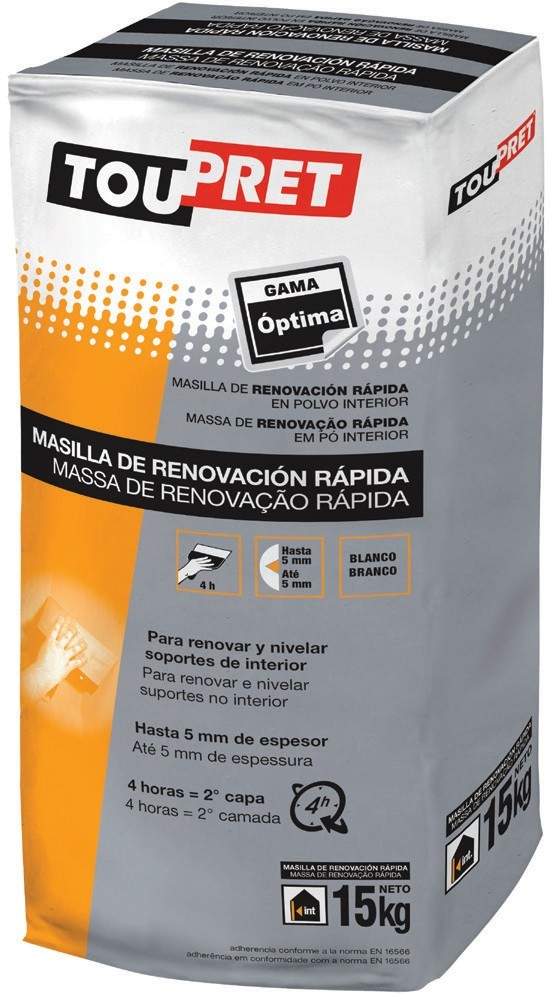 Pack 66 sacos de Masilla renovación rápida TOUPRET 15Kg - Dendago