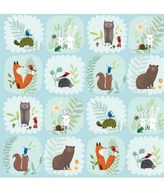 Tela Benartex Digital Print Into The Woods Into The Woods Blocks 13296 80 Sky 1