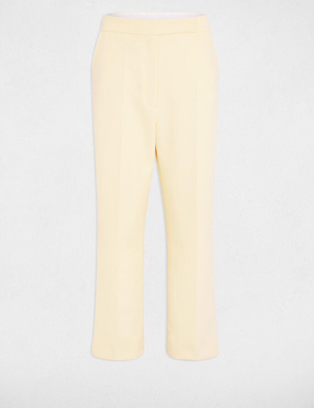 Pantalón recto de tiro alto amarillo pastel Morgan