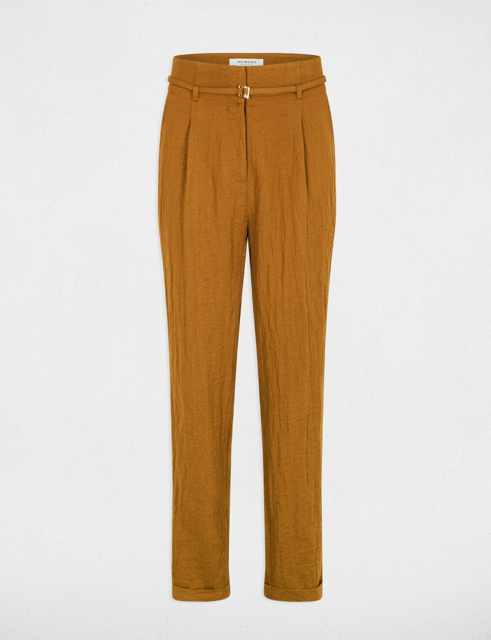 Pantalón carrot de tiro alto cámel Morgan